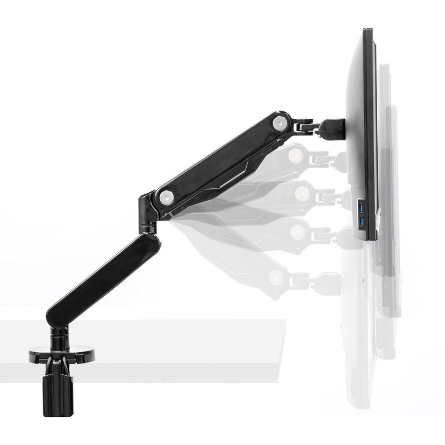 Fellowes Platinum Series High Quality Single Monitor Arm for 32-Inch Monitors, Full Motion, 360&deg; Rotation, VESA Mount with Grommet or Clamp, USB Ports, Ergonomic, Black 8043301
