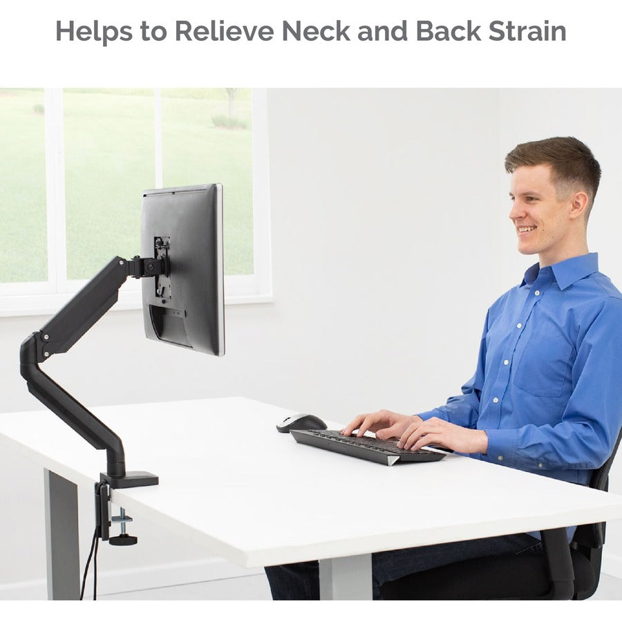 Fellowes Platinum Series High Quality Single Monitor Arm for 32-Inch Monitors, Full Motion, 360&deg; Rotation, VESA Mount with Grommet or Clamp, USB Ports, Ergonomic, Black 8043301