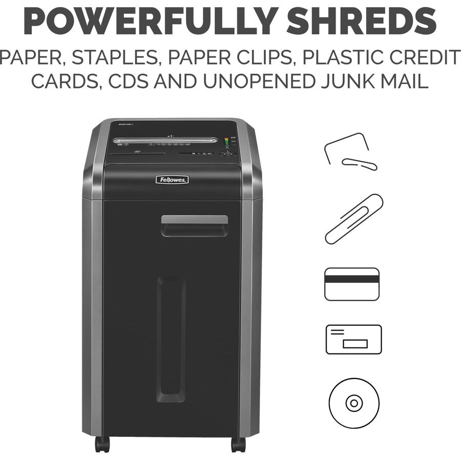 Fellowes Powershred 225Ci Cross-Cut Shredder - 100% Jam Proof Commercial Shredder | Office Equipment 3825001