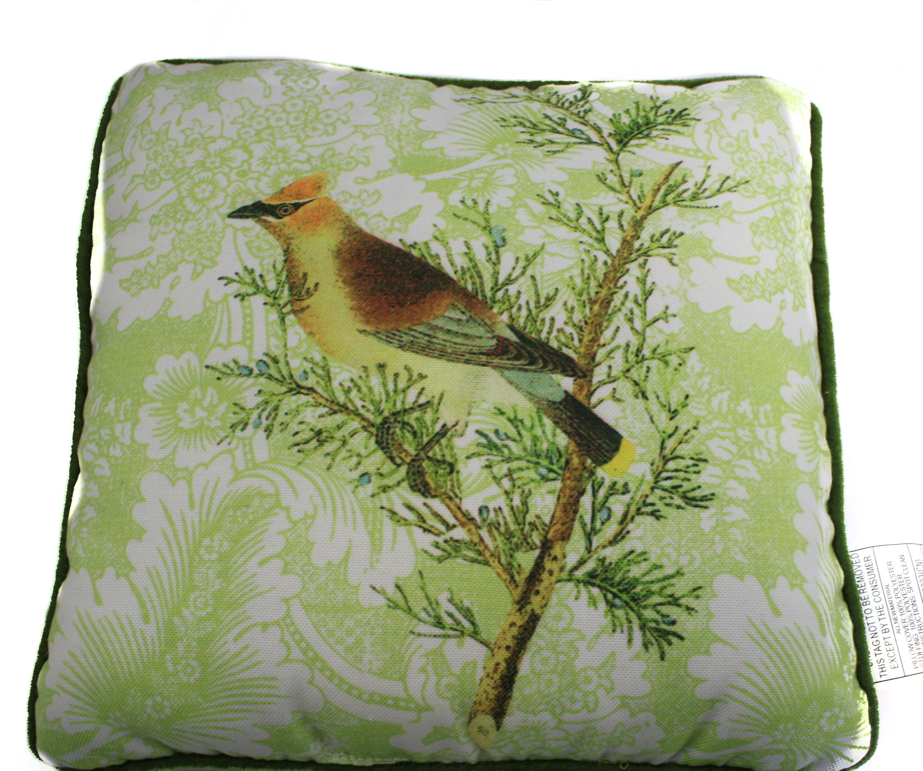 Festive Bird Pillow - Waxwing