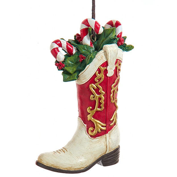 Festive Cowboy Boot Ornament -