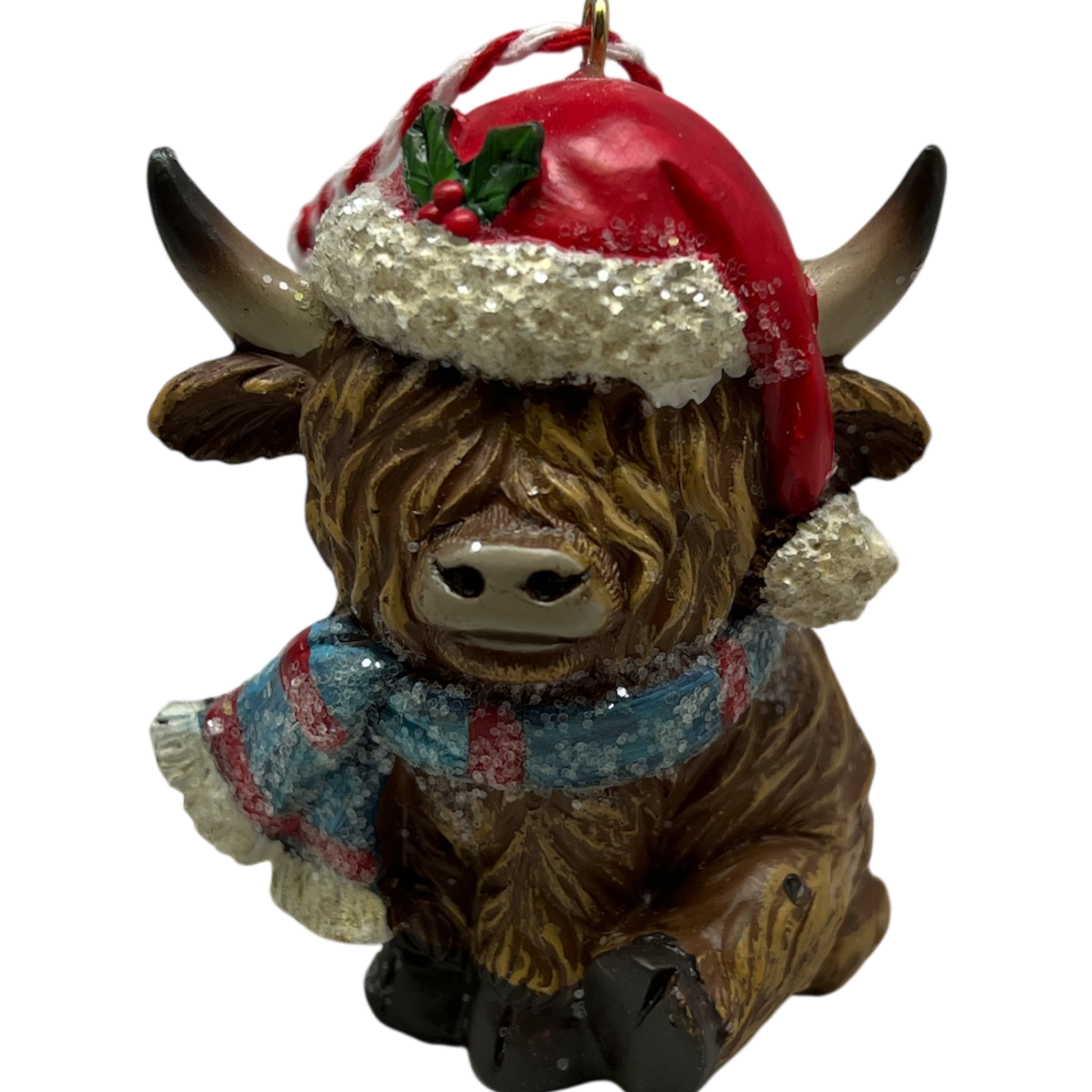 Festive Fiona Highland Cow Christmas Ornament