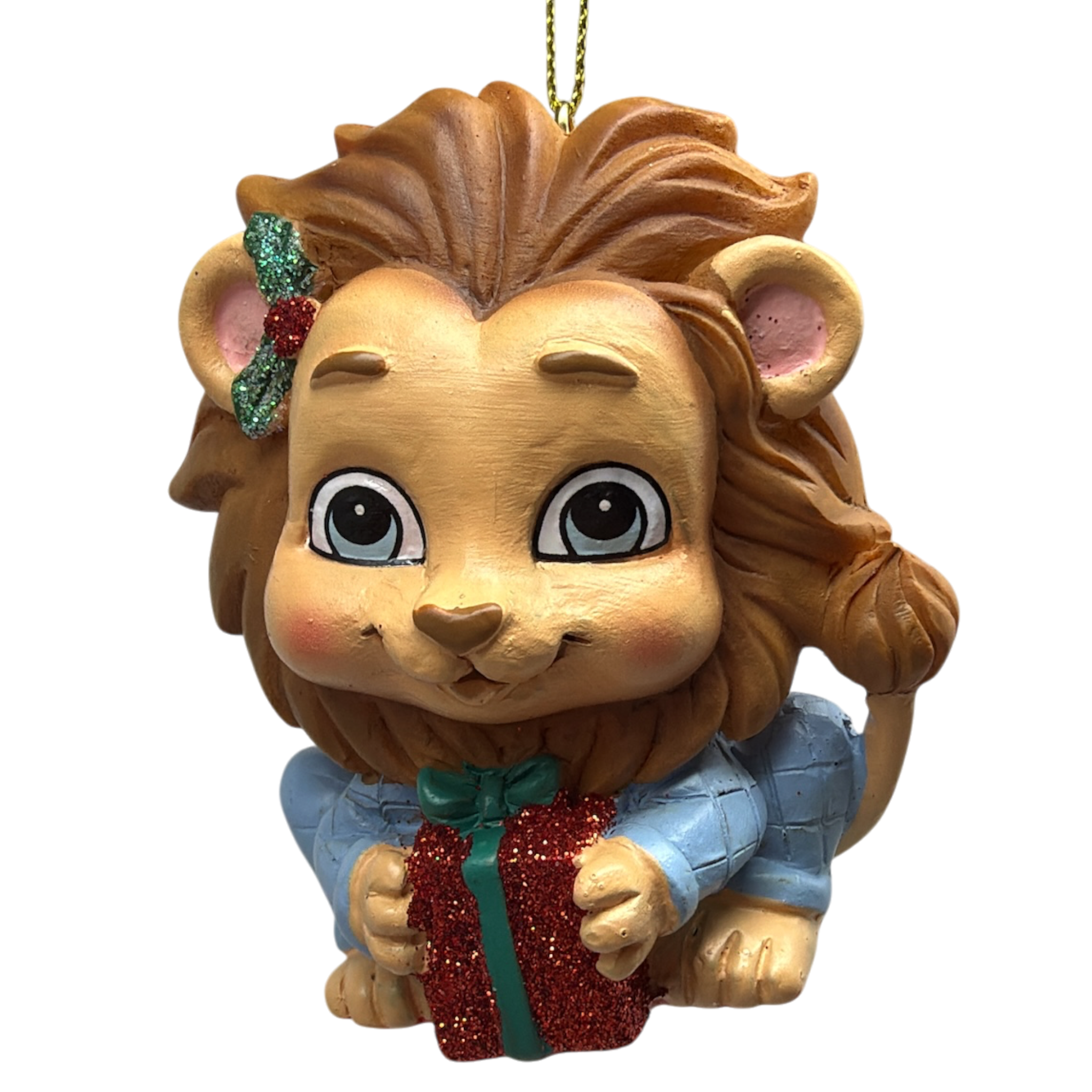 Festive Jungle Lion Pajama Ornament