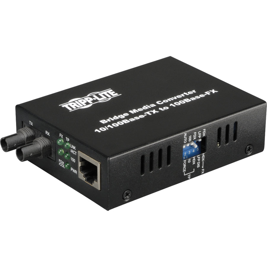 Fiber Ethernet Media Converter - 10/100BaseT to 100BaseFX-ST Multimode | Tripp Lite by Eaton N784-001-ST