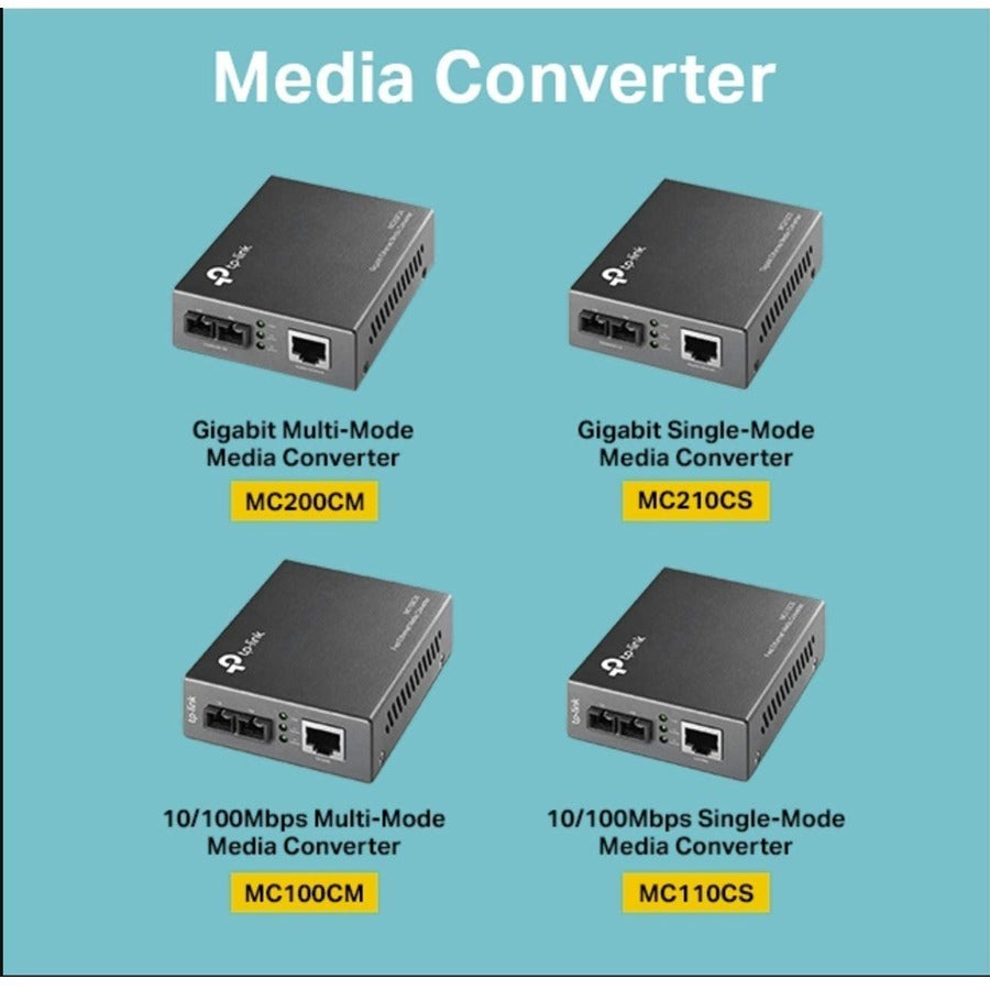 Fiber Ethernet Media Converter MC110CS - Single Mode Network Converter | Tecisoft