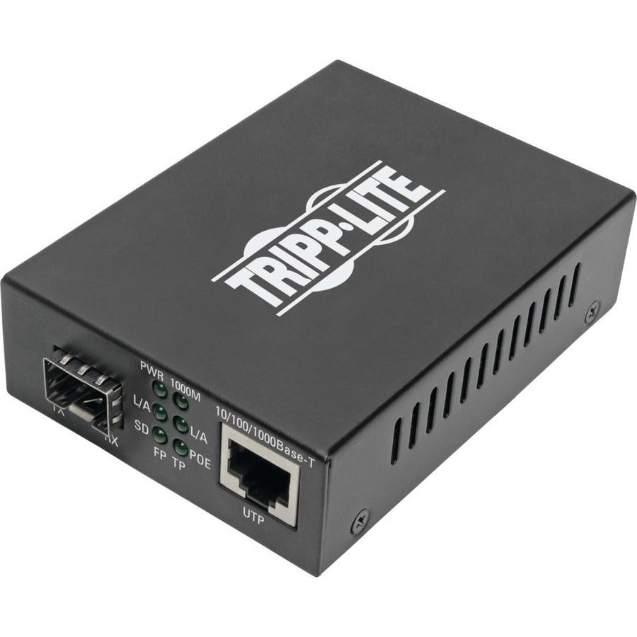 Fiber Ethernet Media Converter - Tripp Lite N785-INT-PSFP Gigabit SFP PoE+ | TecISoft