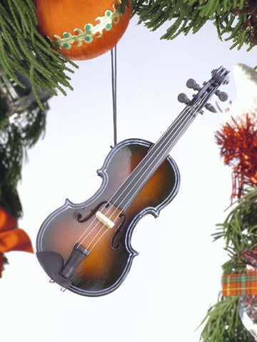 Fiddle Ornament - Dark Brown - 5"