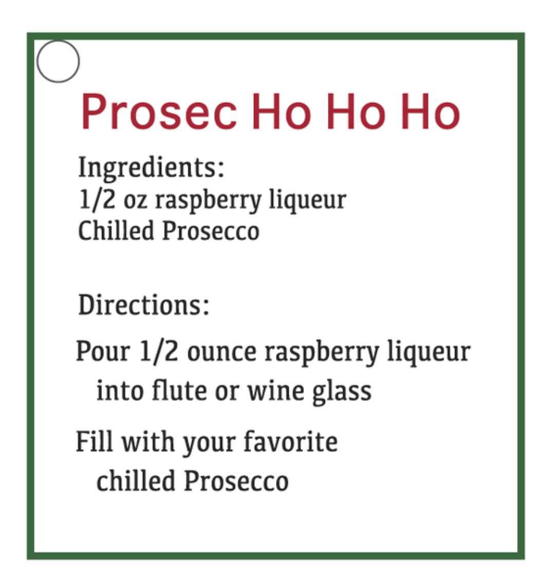Filled Wine Glass Ornament - Prosec-Ho Ho Ho