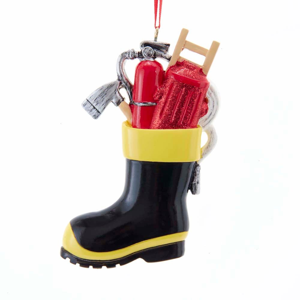 Firefighter Boot With Tools Ornament