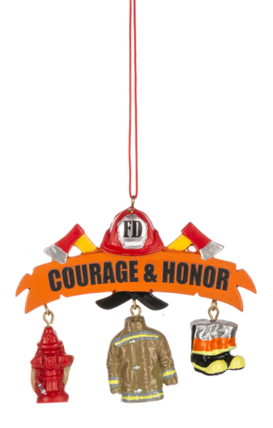 Fireman Ornament - Courage And Honor