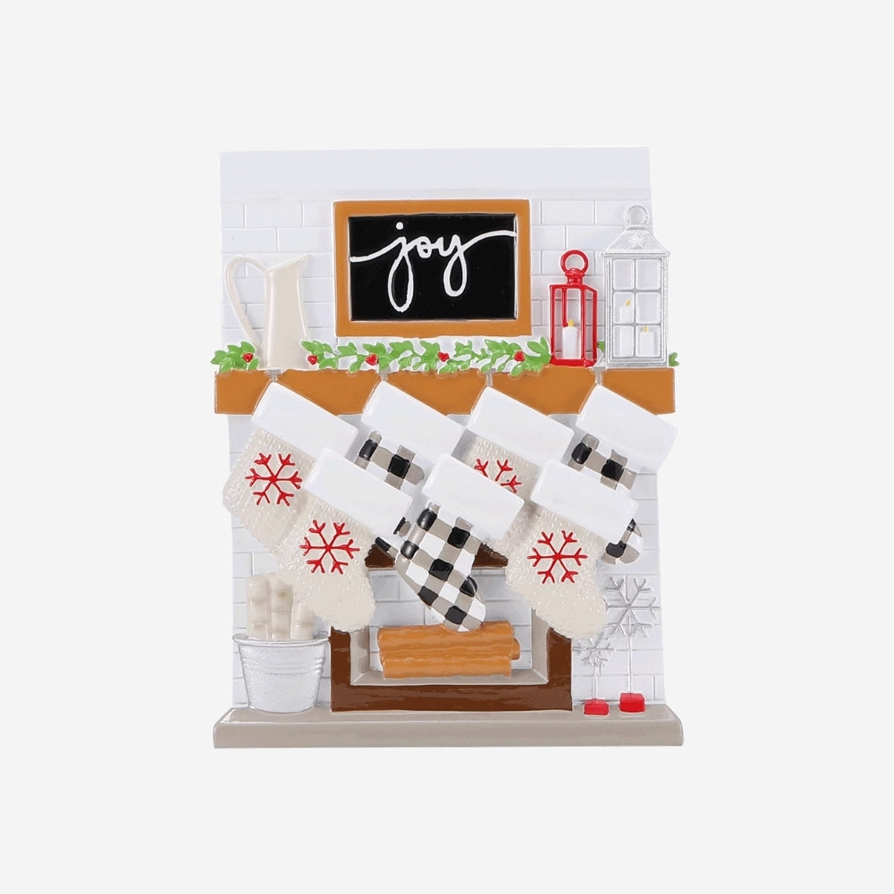 Fireplace Mantle Family of 7 Ornament