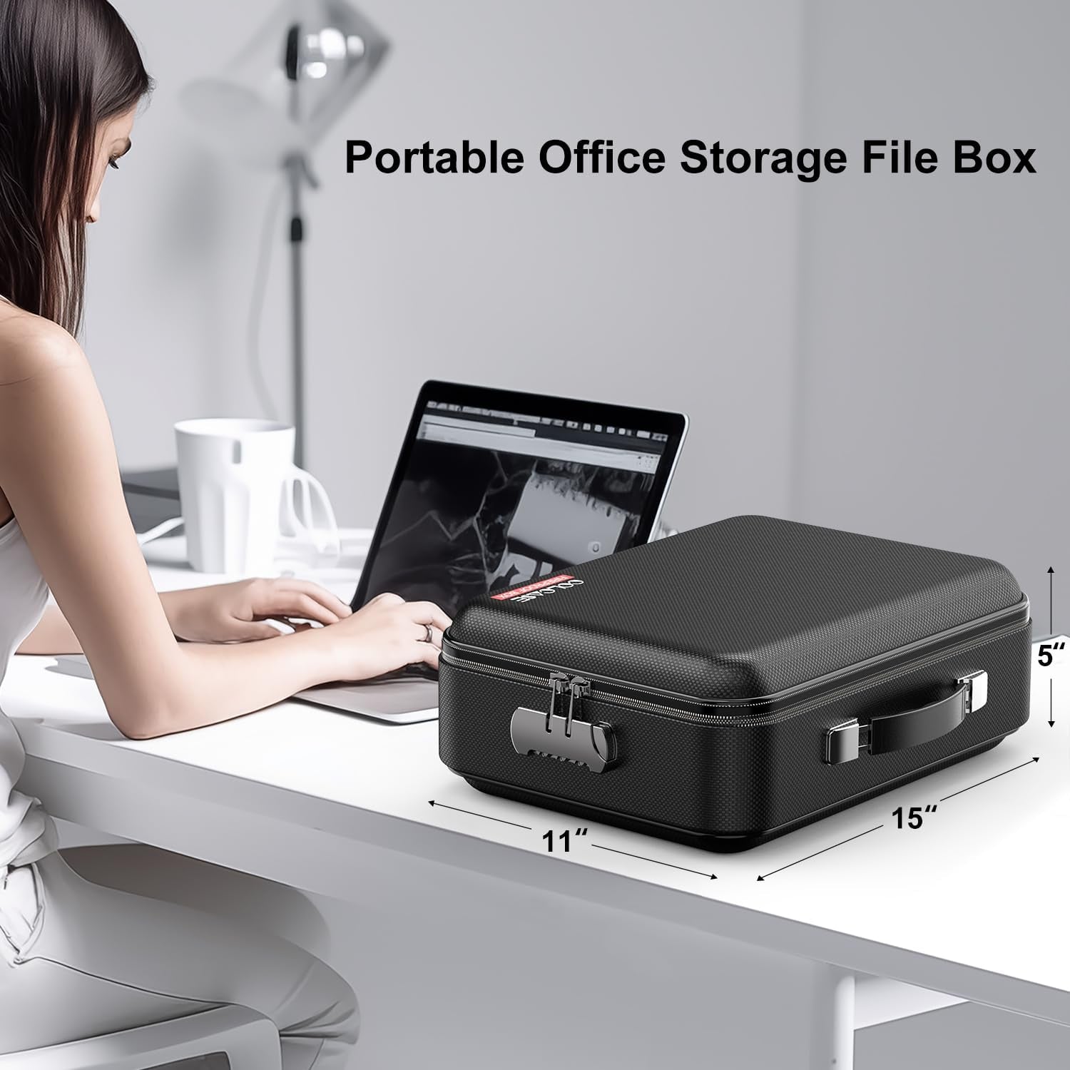 Fireproof Document Box Hard Shell Lock UL Certified