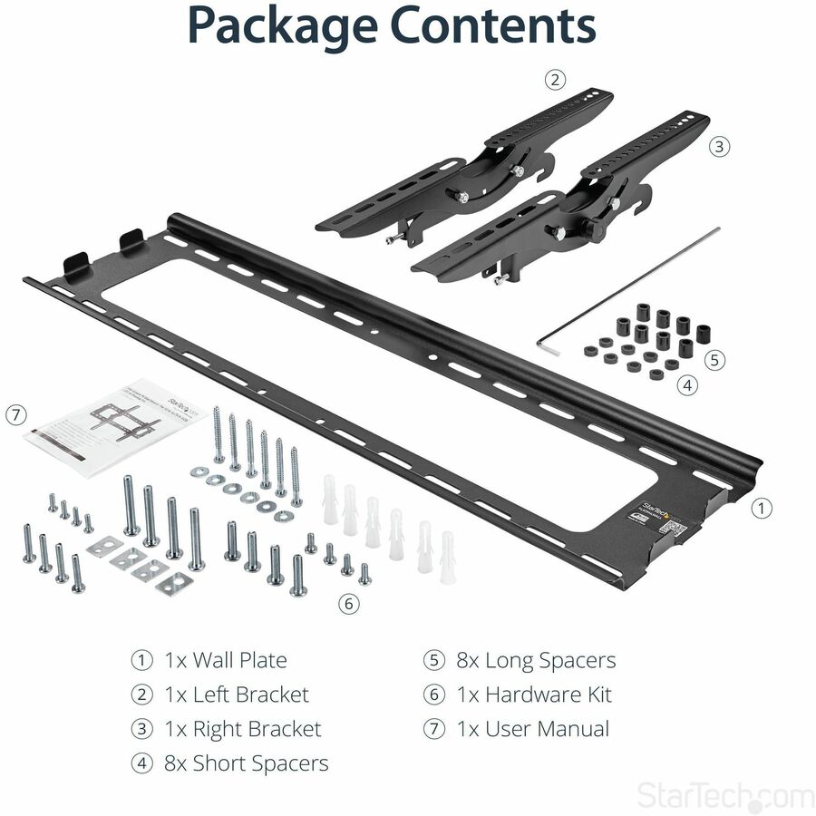 Flat-Screen TV Wall Mount - Tilting VESA Mount 32-75 Inch Steel Bracket | Tecisoft FLATPNLWALL