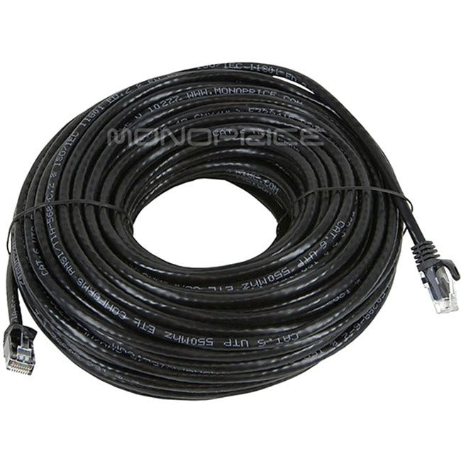 Flexboot Series Cat6 24Awg Utp Ethernet Network Patch Cable, 100Ft Black