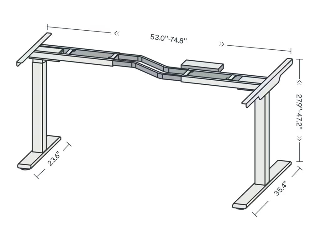 FlexiSpot - Sit/standing desk base - electric height adjustment - steel frame - white base - white EL1N