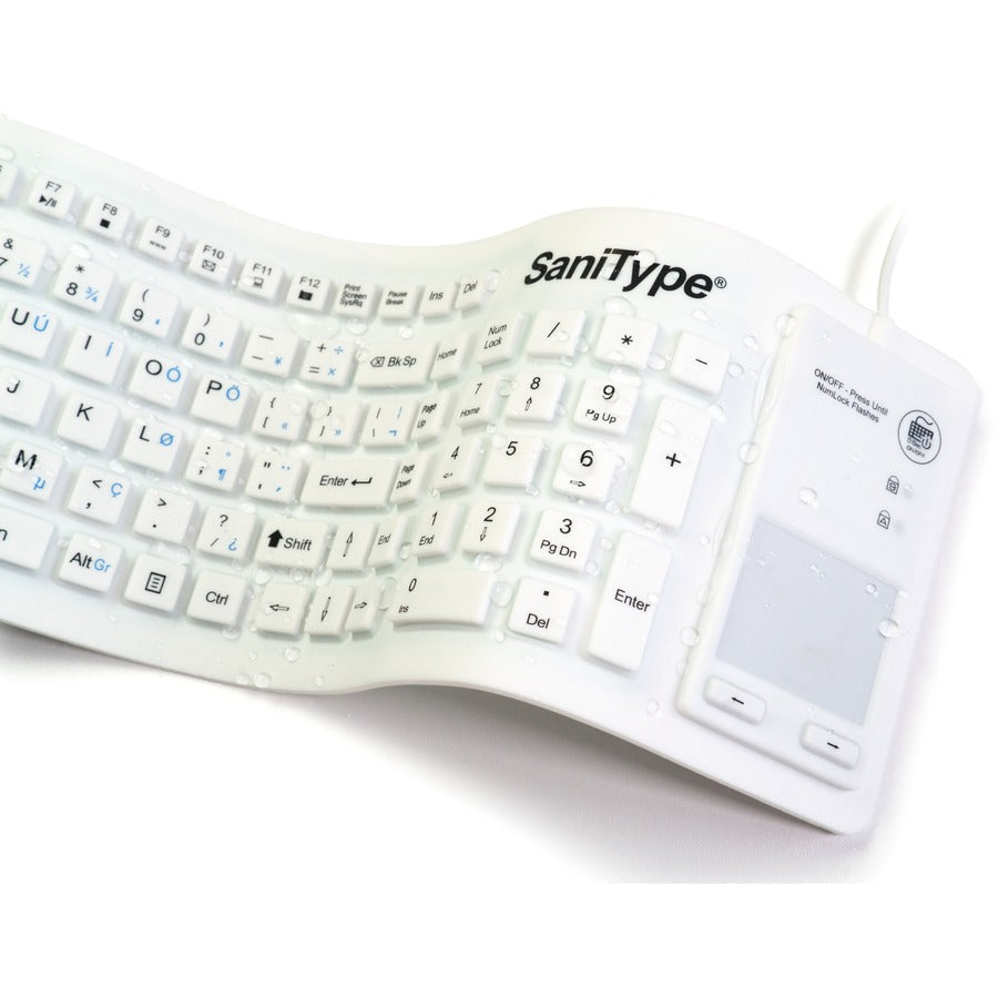 Flexible Silicone Washable Touchpad Keyboard Usb
