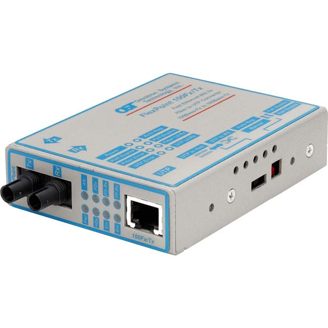 Flexpoint 100Mbps Ethernet Fiber Media Converter Rj45 St Single-Mode 30Km 4333-1