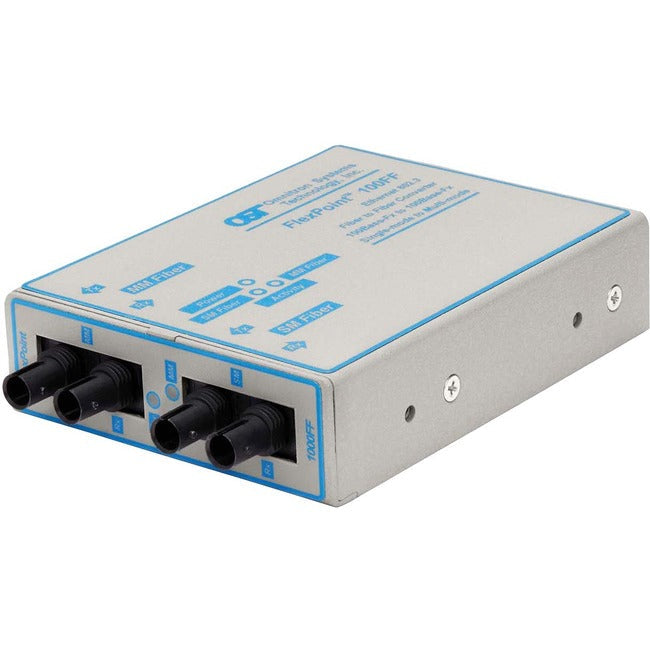Flexpoint 100Mbps Ethernet Fiber To Fiber Media Converter St Multimode 5Km To Single-Mode 30Km 4410-1