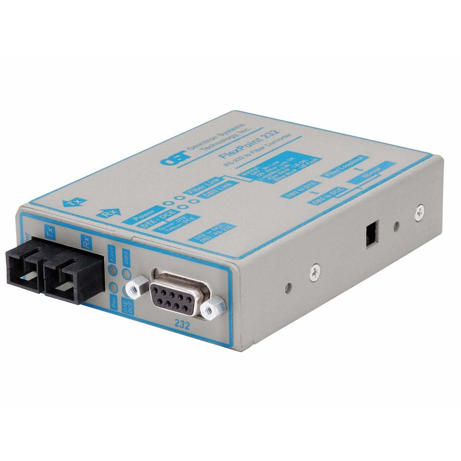 Flexpoint Rs-232 Serial Fiber Media Converter Db-9 Sc Single-Mode 30Km