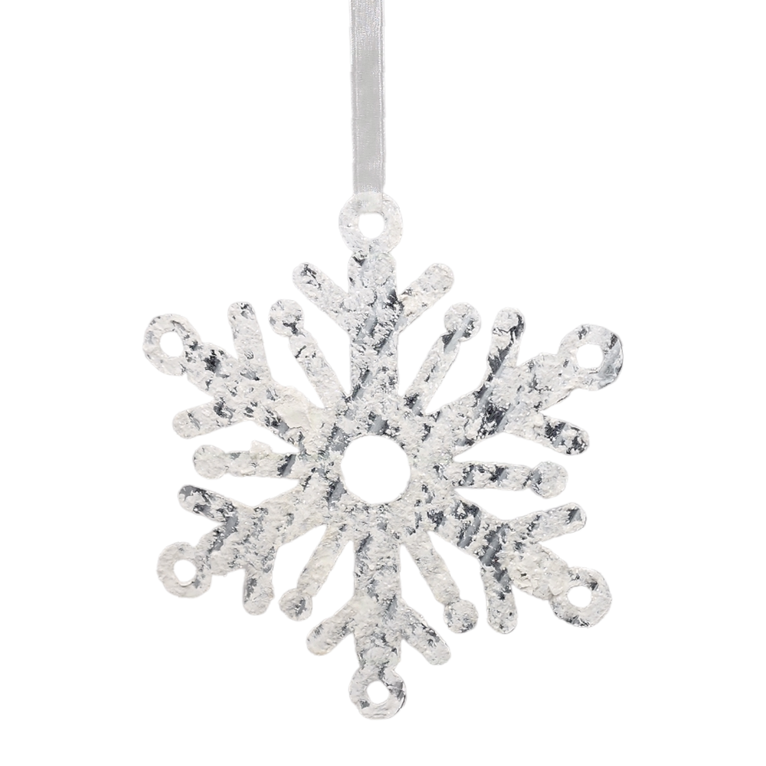 Flocked 7.5" Metal Snowflake -