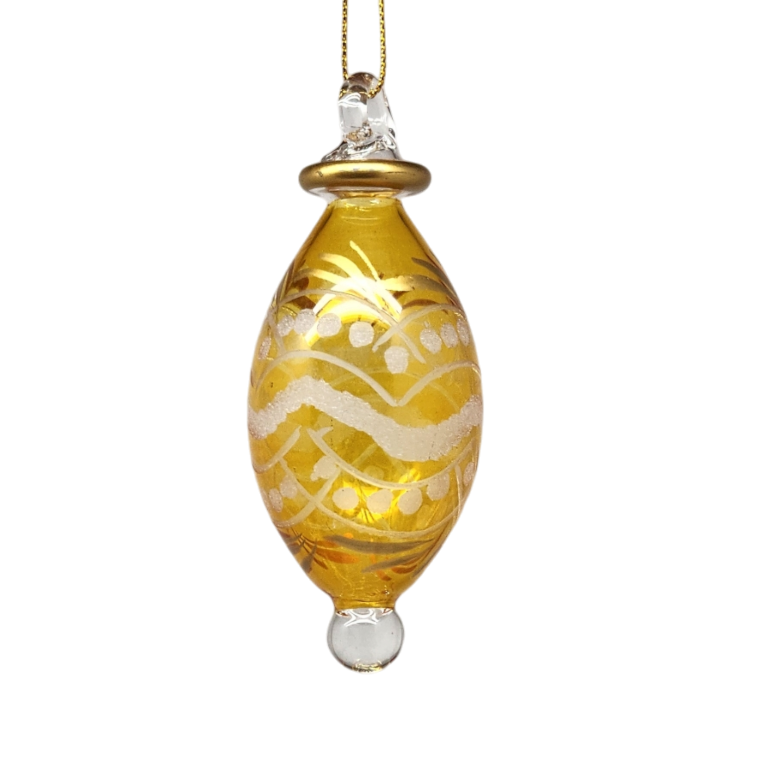 Floral Etched Bulb Drop - Orange