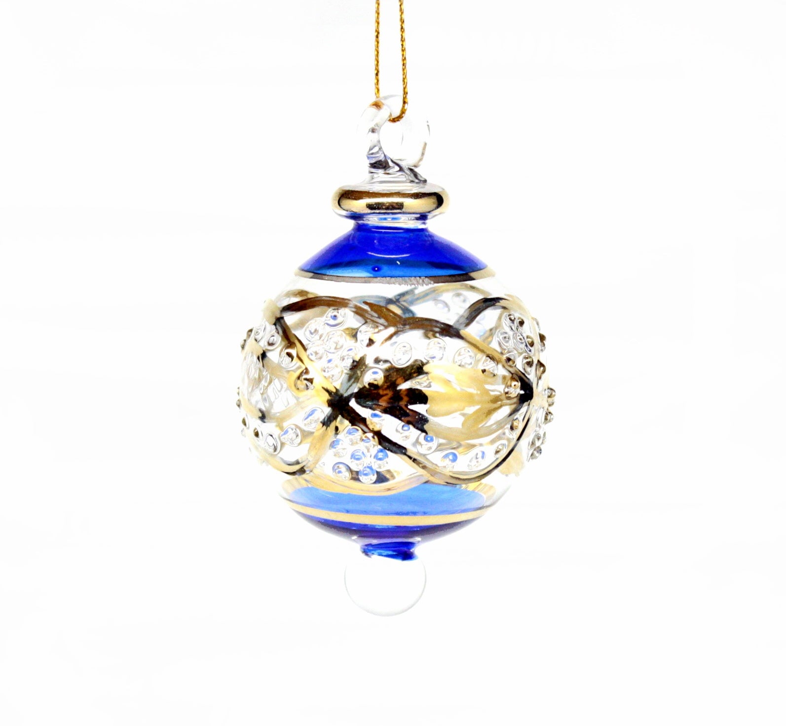 Floral Etched Stipple Ball - Blue