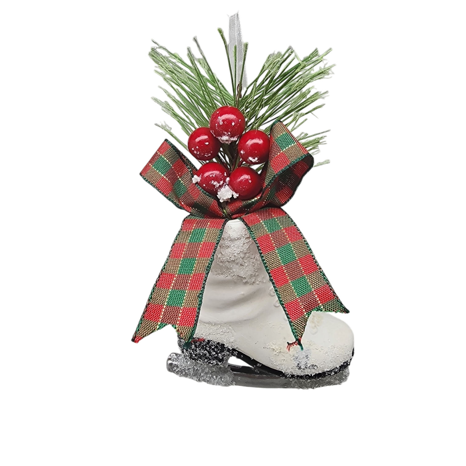 Floral Ice Skate Ornament -