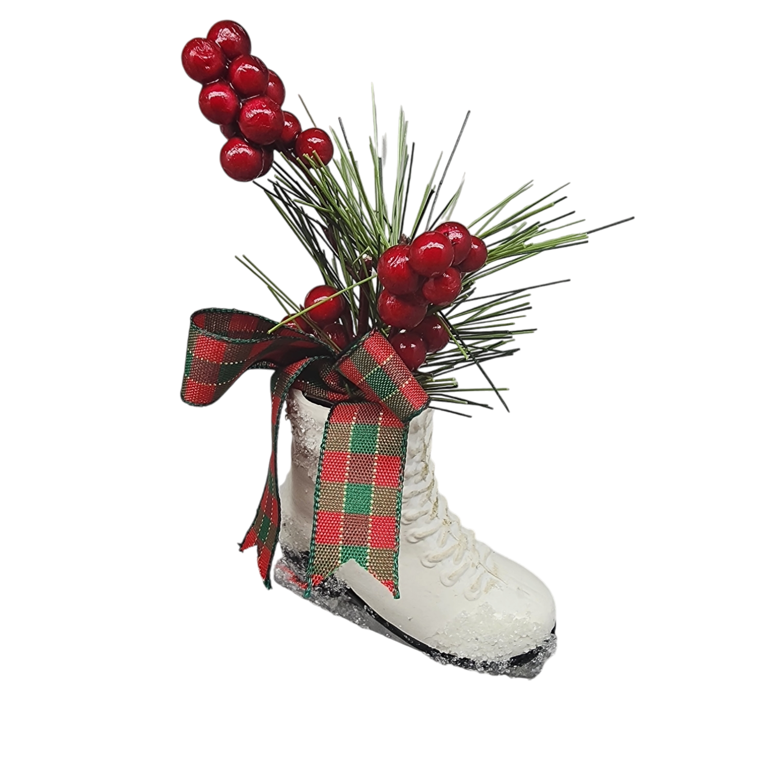 Floral Ice Skate Ornament -