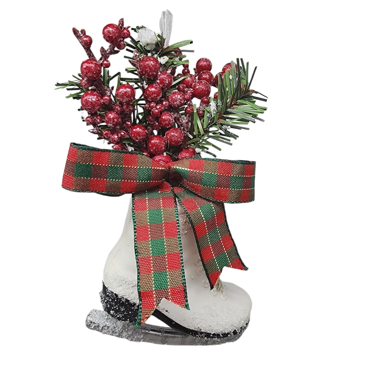 Floral Ice Skate Ornament -