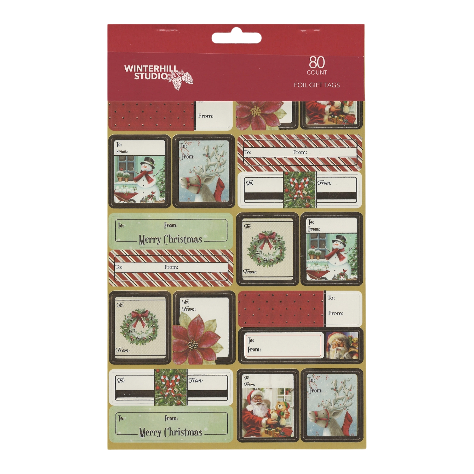 Foil Peel and Stick Gift tags - Traditional Golds