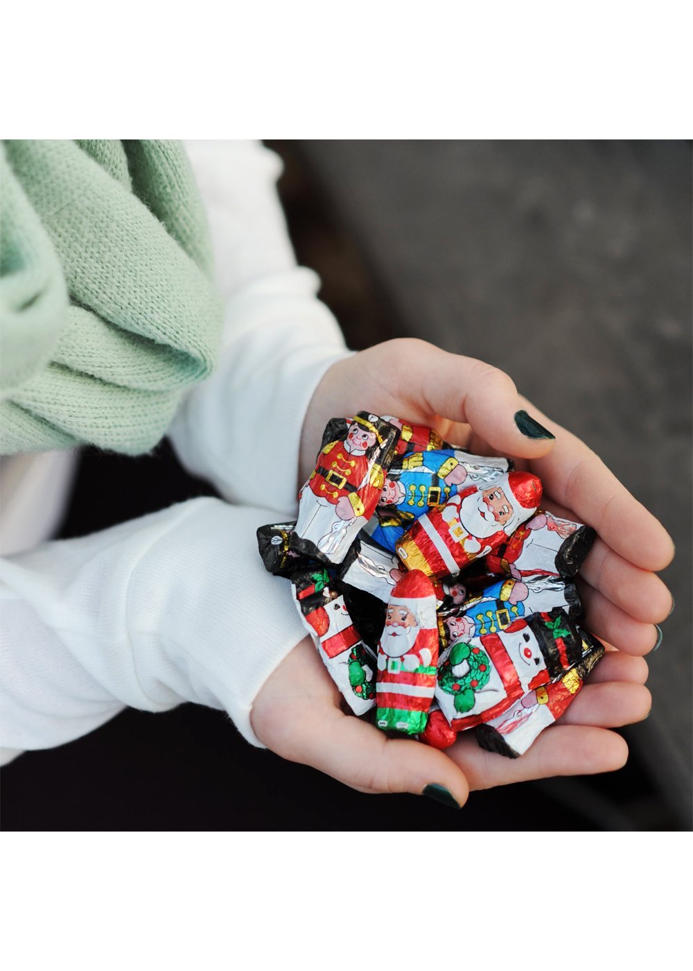 Foil-wrapped Chocolate Santa - 2 Inch