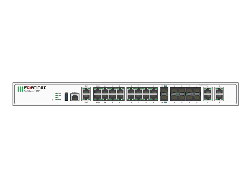 Fortinet FortiGate 101F - Security appliance - 10GbE - side to back airflow - 1U - government - rack-mountable - TAA