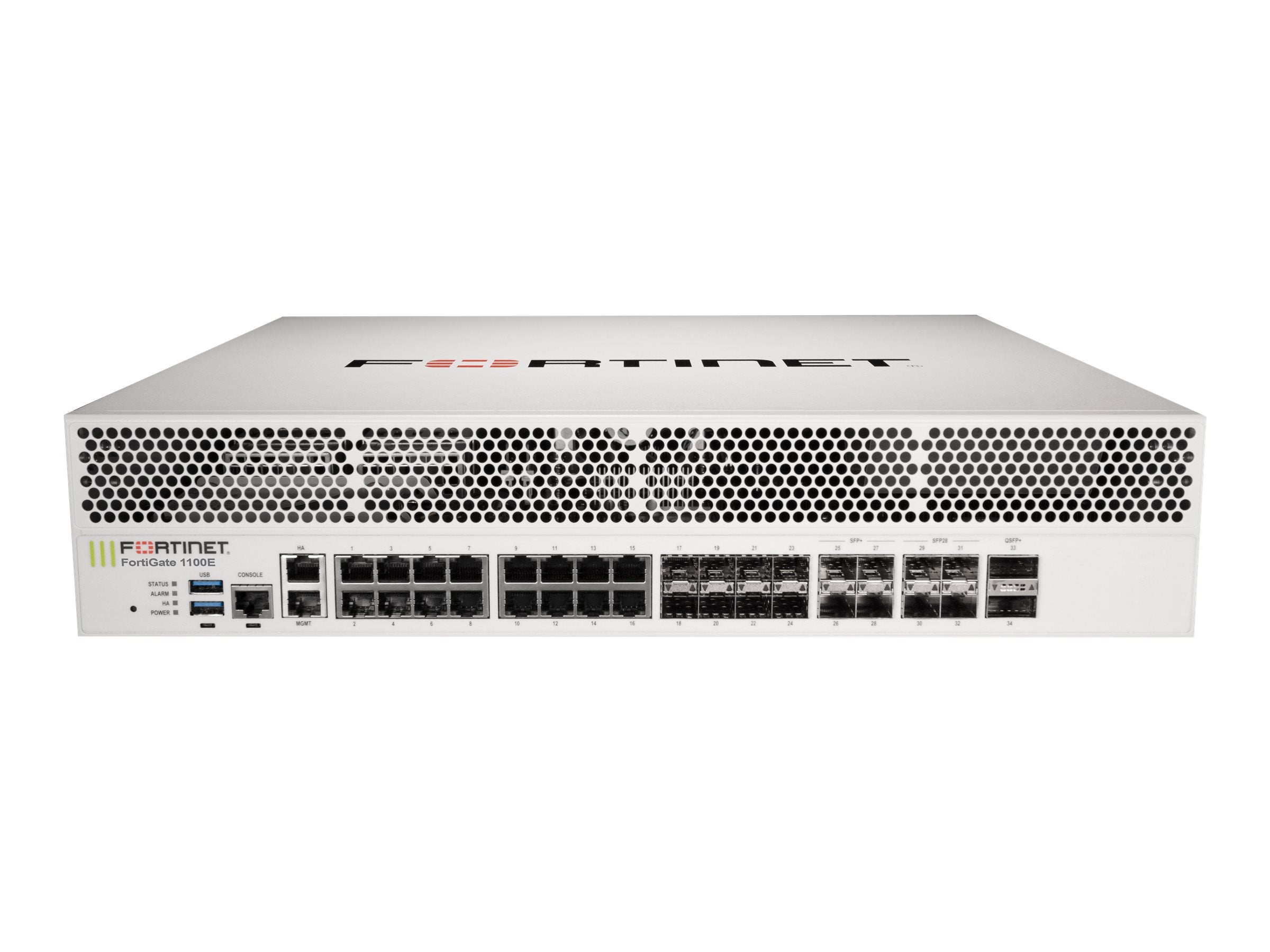 Fortinet FortiGate 1100E - Low Encryption - security appliance - 10GbE, 40GbE, 25GbE - front to back airflow - 2U - rack-mountable FG-1100E-LENC