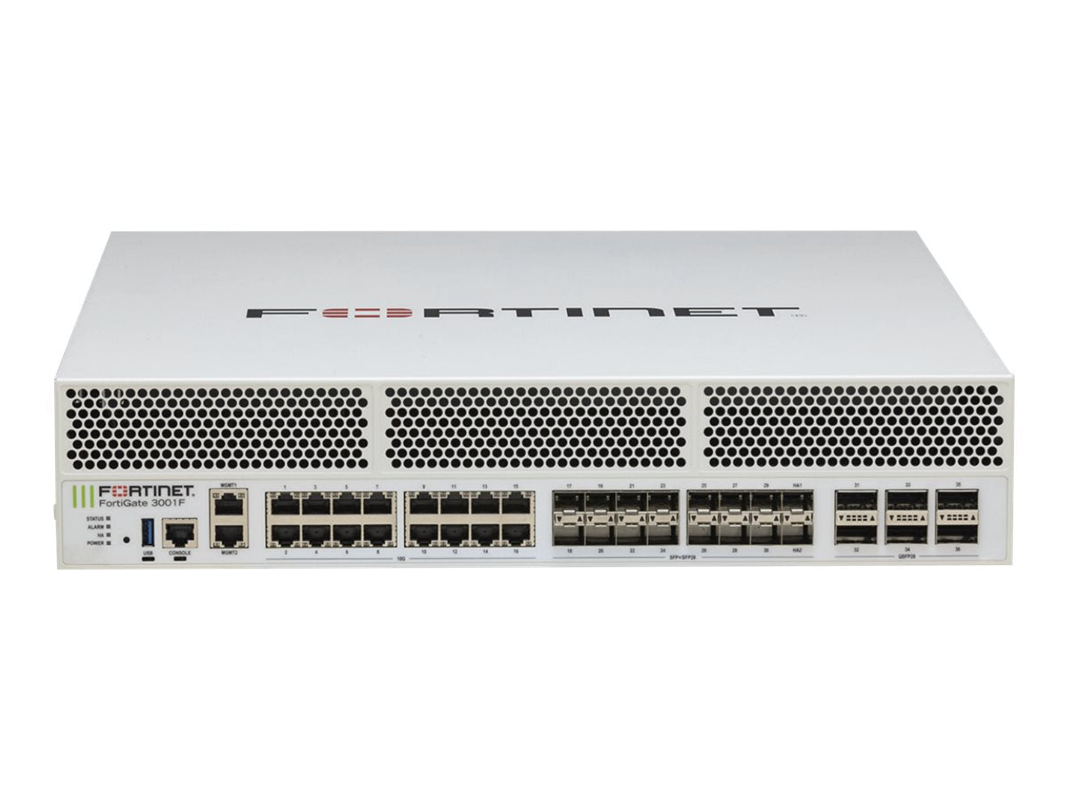 Fortinet FortiGate 3000F - Security appliance - with 1 year FortiCare 24X7 Service + 1 year FortiGuard - 40GbE, 100GbE, 25GbE FG-3000F-BDL-950-12
