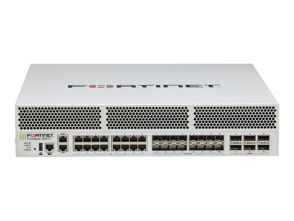 Fortinet FortiGate 3001F-DC - Security appliance - with 1 year FortiCare Premium Support + 1 year FortiGuard Enterprise