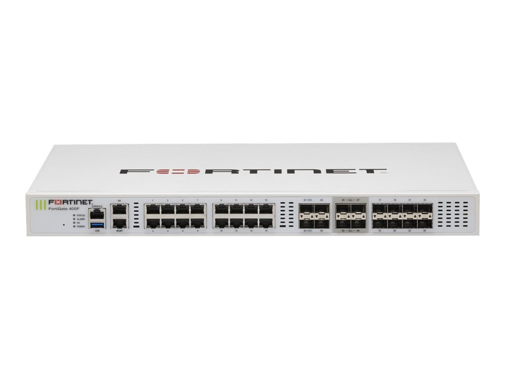 Fortinet FortiGate 400F - Security appliance - with 1 year 24x7 FortiCare Support + 1 year FortiGuard Unified Threat Protection FG-400F-BDL-950-12