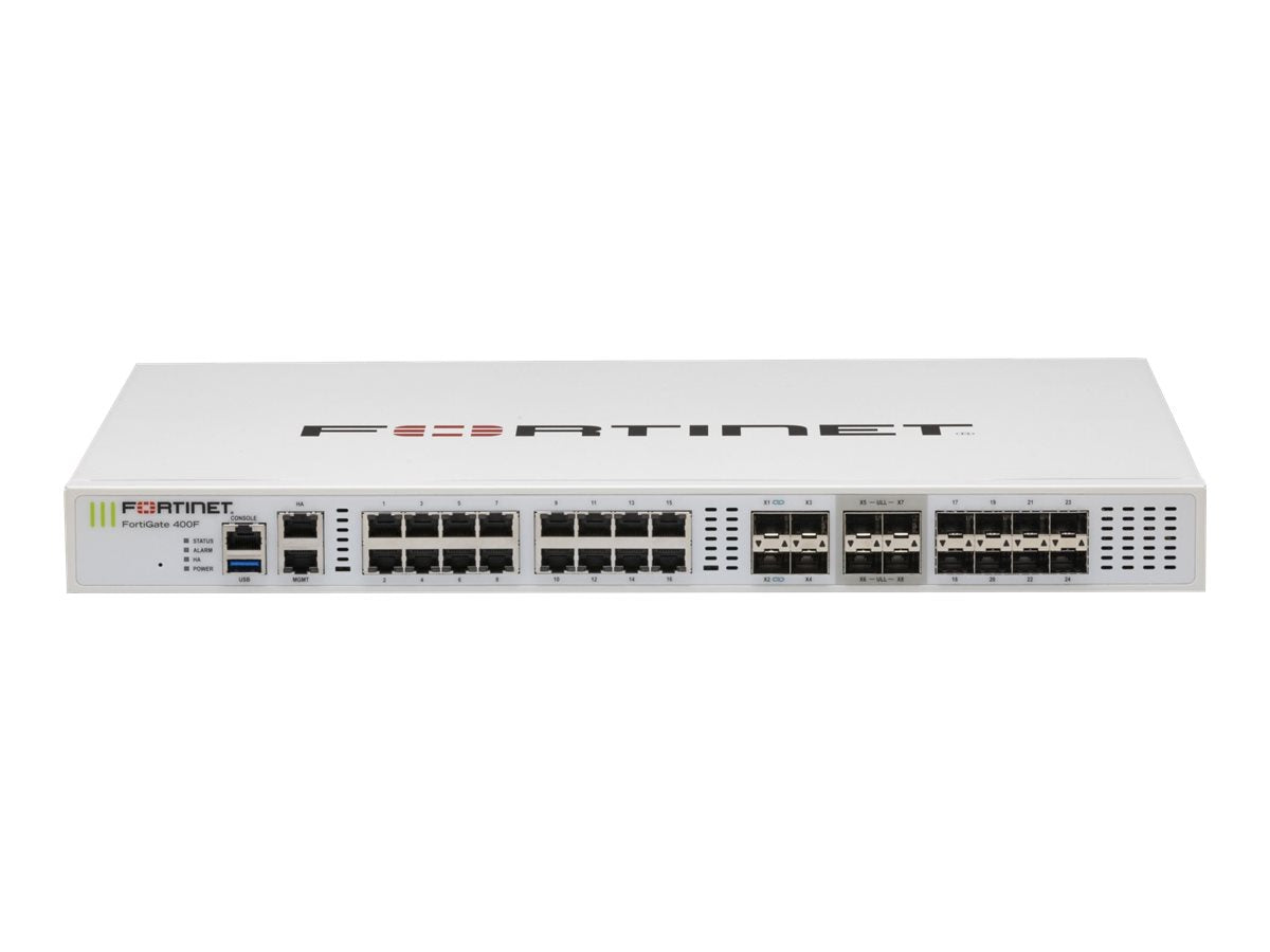 Fortinet FortiGate 400F - Security appliance - with 1 year 24x7 FortiCare Support + 1 year FortiGuard Unified Threat Protection FG-400F-BDL-950-12