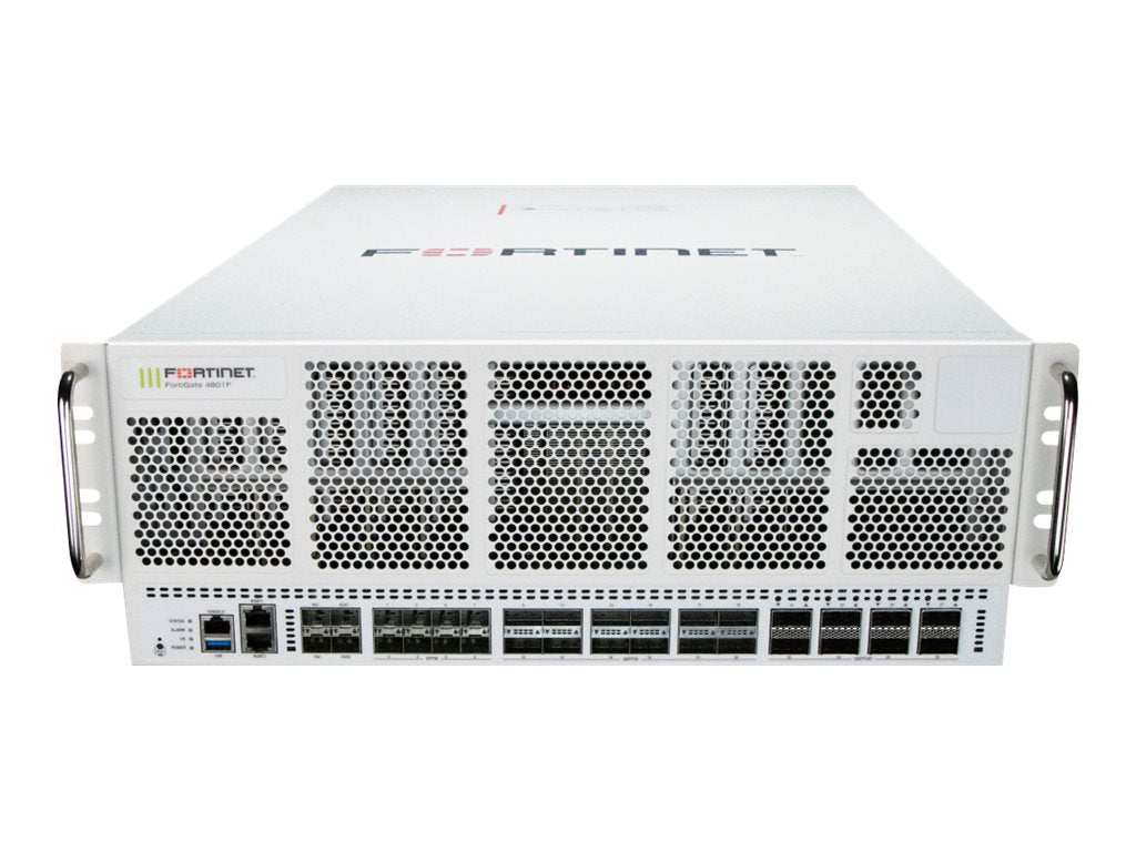 Fortinet FortiGate 4800F - Security appliance - 40GbE, 100GbE, 25GbE, 50GbE, 200GbE, 400GbE - front to back airflow - 4U - rack-mountable FG-4800F-BDL-950-60