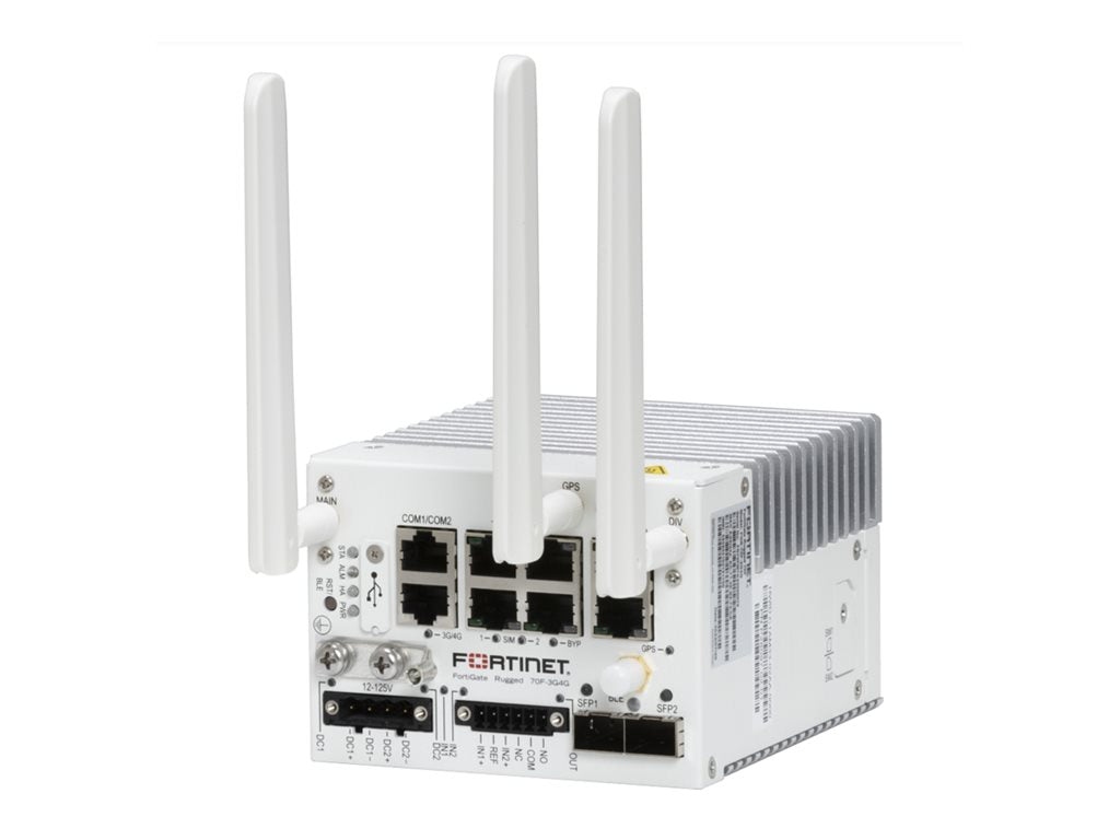 Fortinet FortiGate Rugged 70F-3G4G - Security appliance - 1GbE - 3G, 4G - UMTS/HSPA+ B1/B2/B3/B4/B5/B6/B8/B9/B29 / LTE B1/B2/B3/B4/B5/B7/B8/B9/B12/B13/B18/B19/B20/B26/B28/B29/B30/B32/B41/B42/B43/B46/B FGR-70F-3G4G