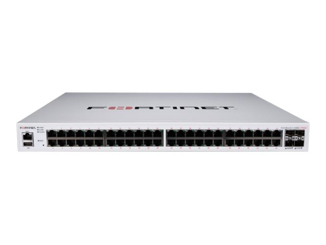 Fortinet FortiSwitch 448E-FPOE - Switch - L3 - managed - 48 x 10/100/1000 (PoE+) + 4 x 10 Gigabit SFP+ - side to back
