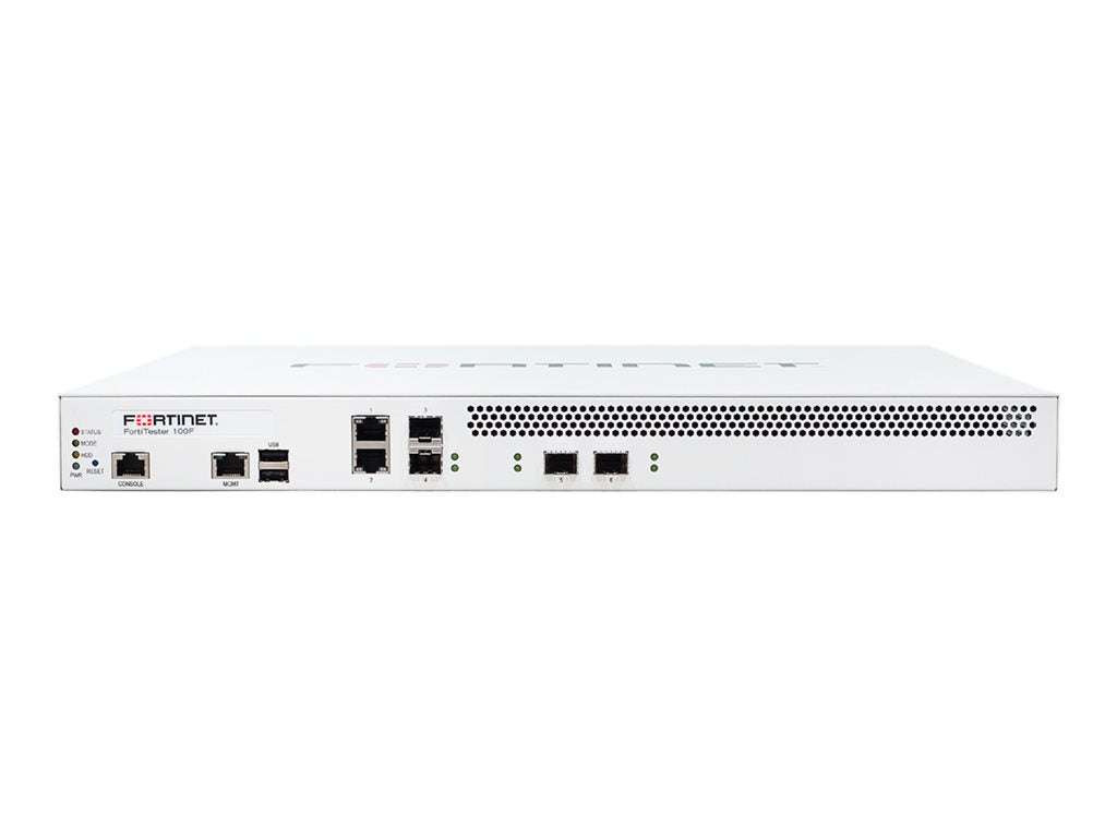 Fortinet FortiTester 100F - Enterprise Bundle - network testing device - with 1 year FortiCare 24X7 Support - 10GbE - rack-mountable FTS-100F-BDL-293-12
