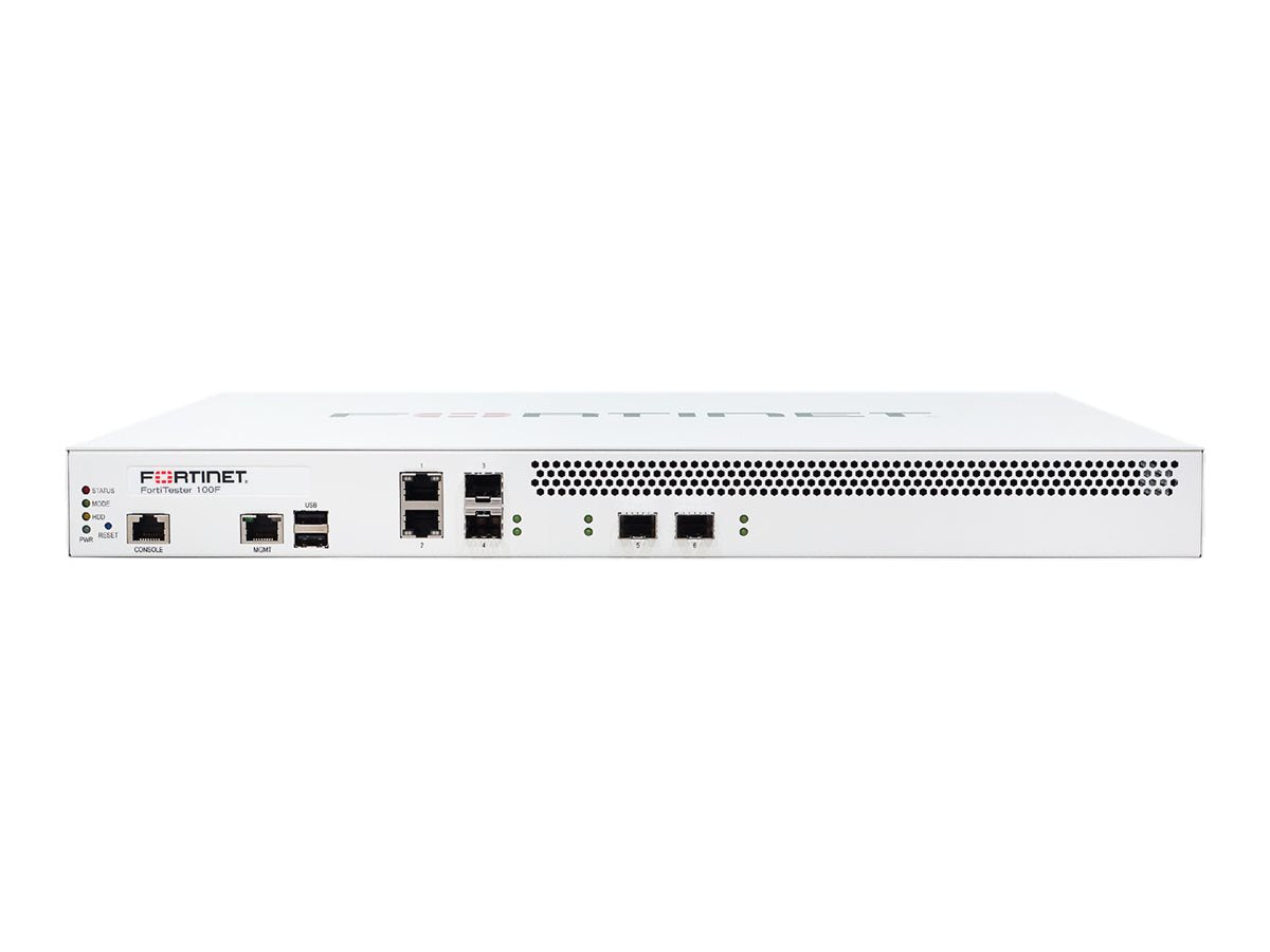 Fortinet FortiTester 100F - Enterprise Bundle - network testing device - with 1 year FortiCare 24X7 Support - 10GbE - rack-mountable FTS-100F-BDL-293-12