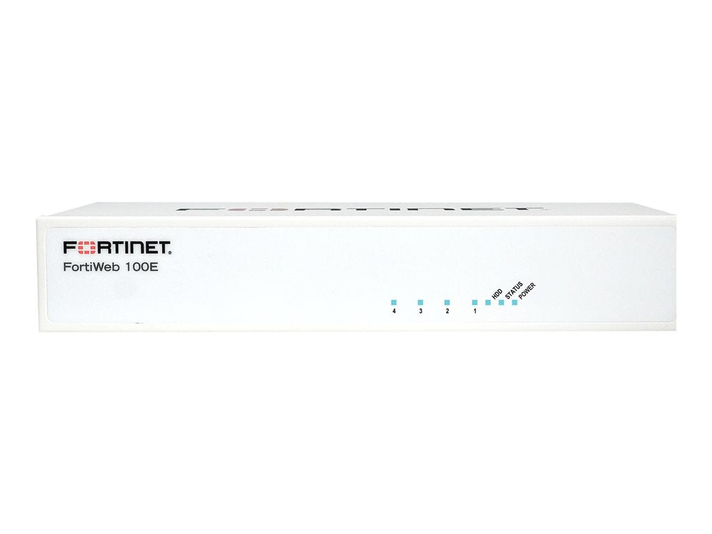 Fortinet FortiWeb 100E - Security appliance - with 1 year 24x7 FortiCare and FortiWeb Advanced bundle - 4 ports - 1GbE - desktop FWB-100E-BDL-580-12