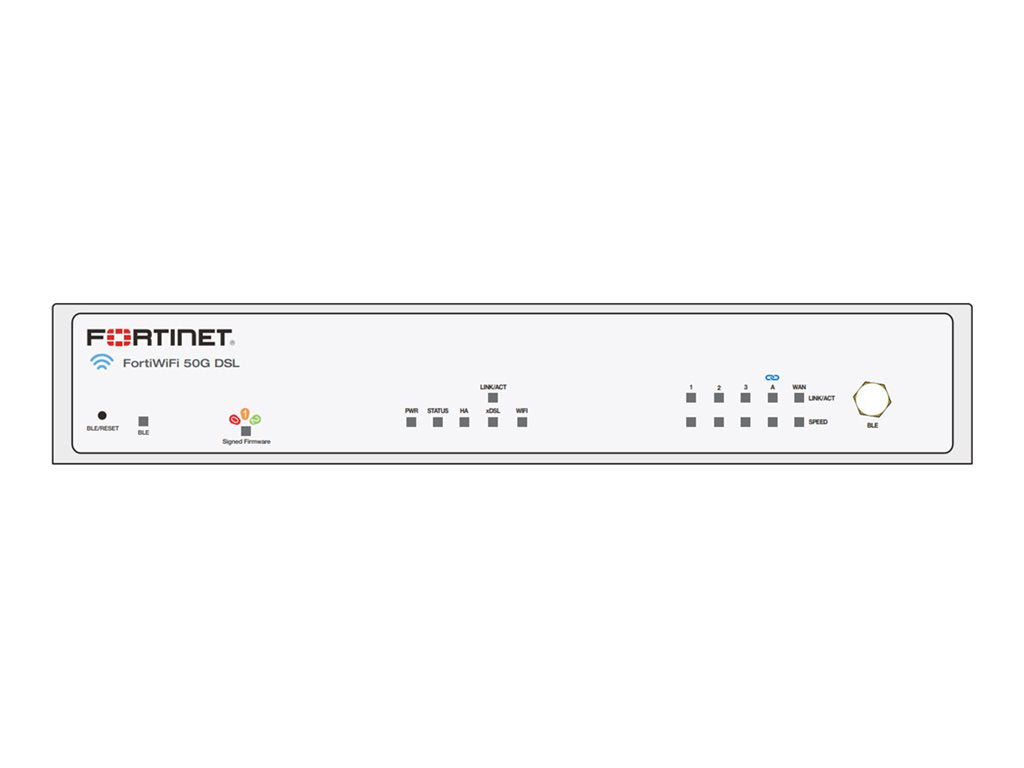 Fortinet FortiWiFi 50G-DSL - Security appliance - with 5 years FortiCare Premium Support + 5 years FortiGuard Unified Threat FWF-50G-DSL-Y-BDL-950-60