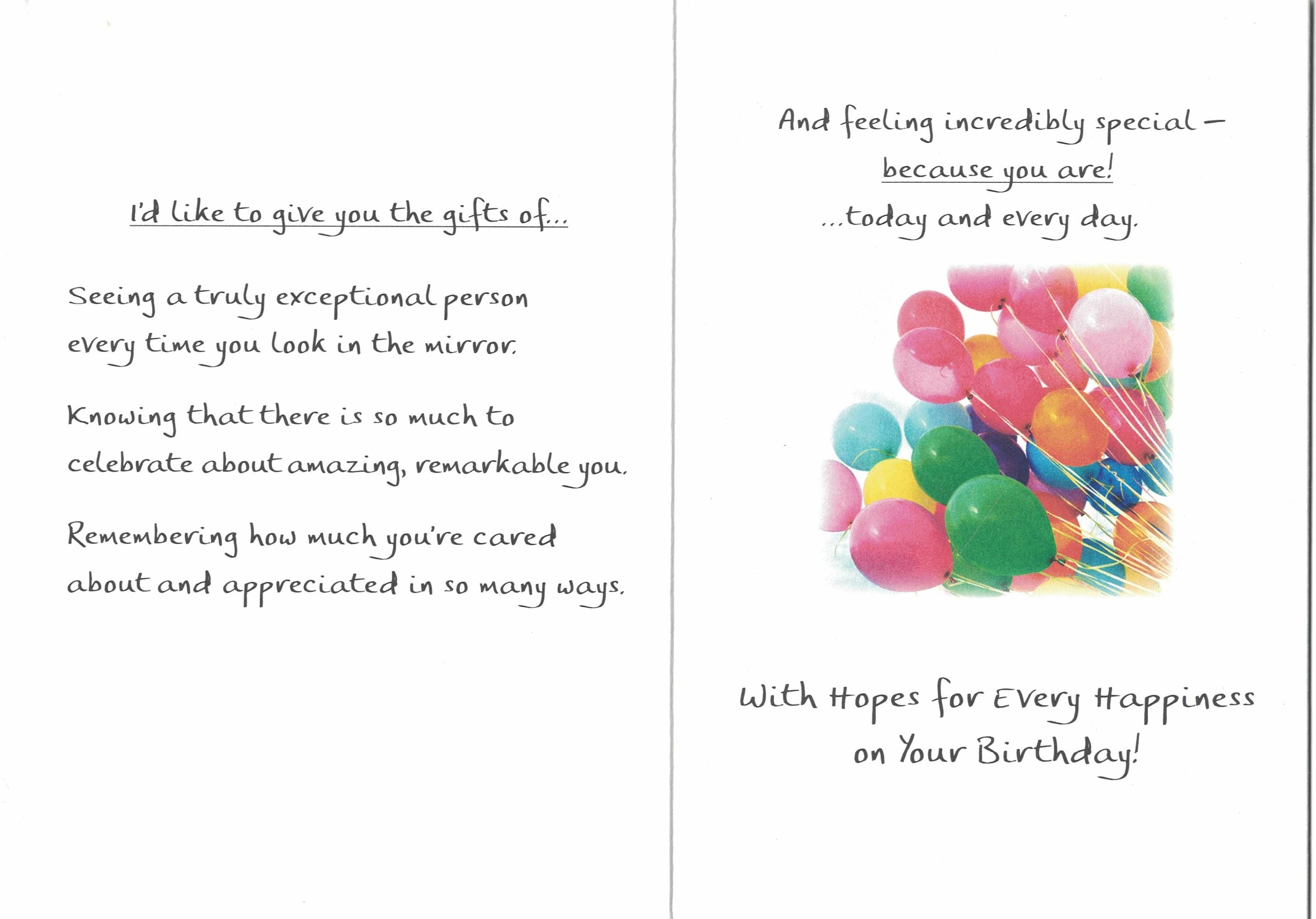 Four Gifts Birthday Card