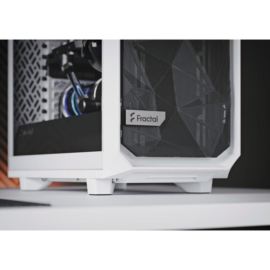 Fractal Design Fd-C-Mes2C-05 Meshify 2 Compact White Tempered Glass Clear Atx Mid Tower Computer Case (White)