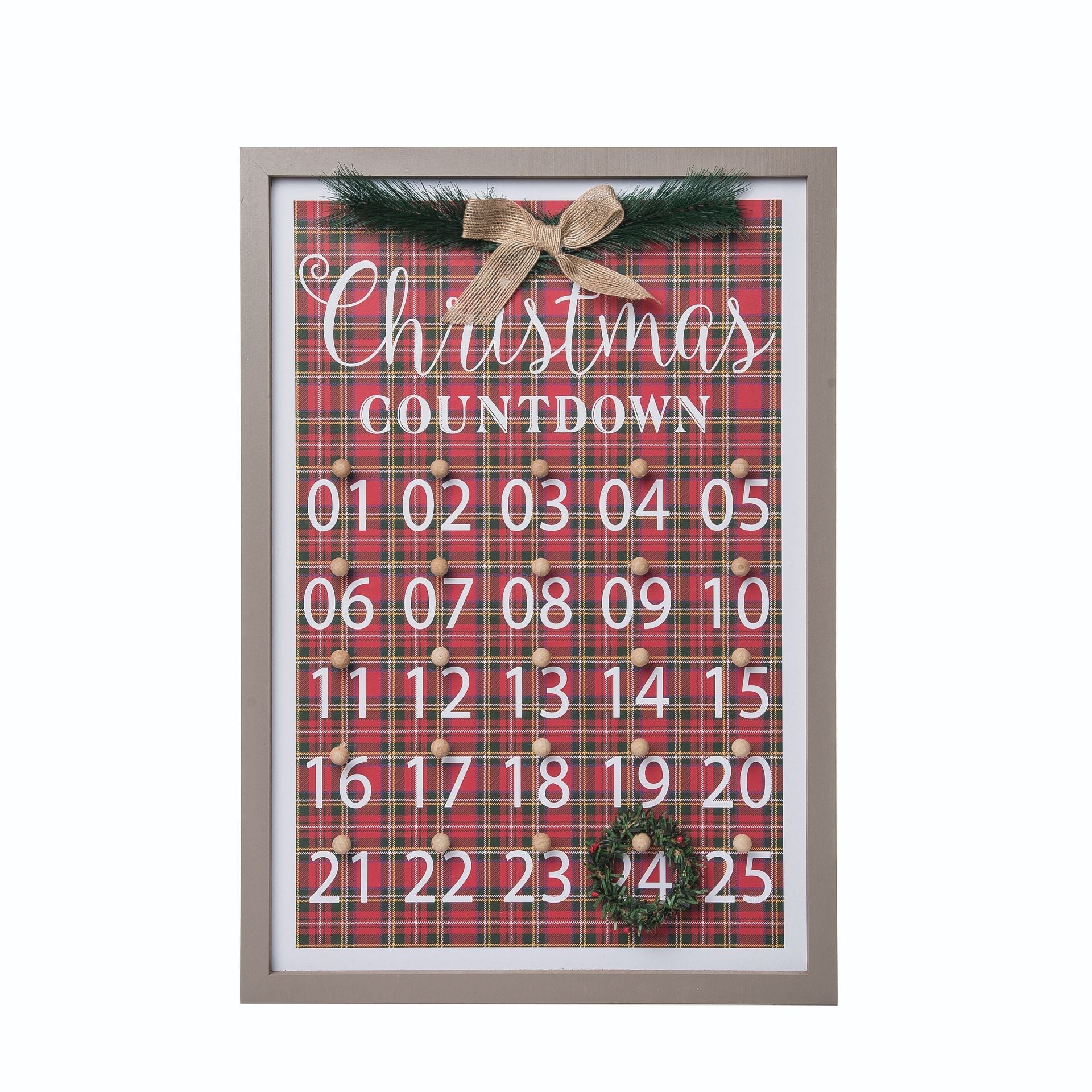Framed Christmas Countdown Wall Hanging