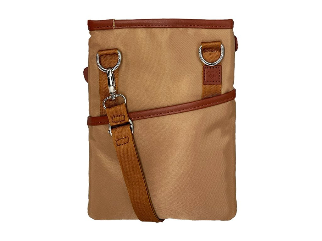 Francine Collections City Slim Dallas - Crossbody bag - nylon twill, vegan leather trim - tan - 7",Francine Collections City FWC7TNDALLAS23