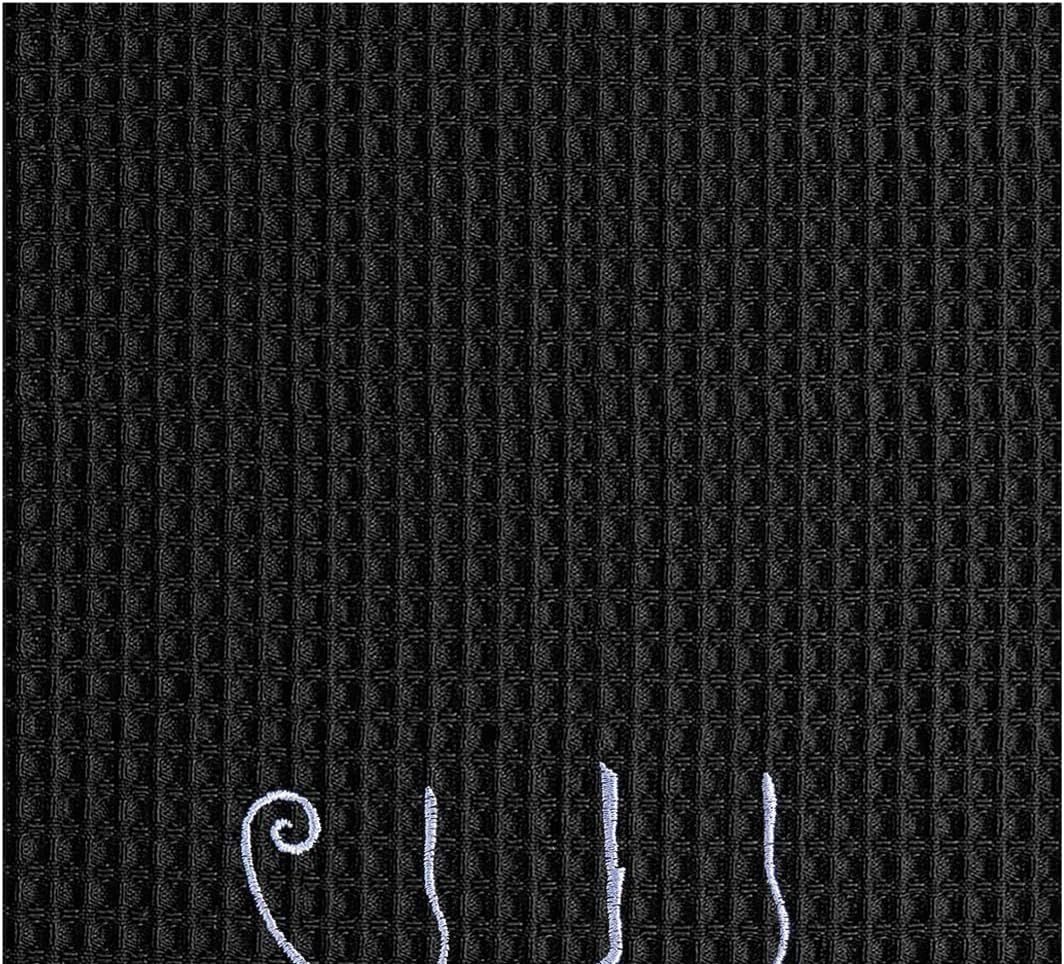 Frequent Flyer Witch Broom Halloween Embroidered Cotton Waffle Weave Towel