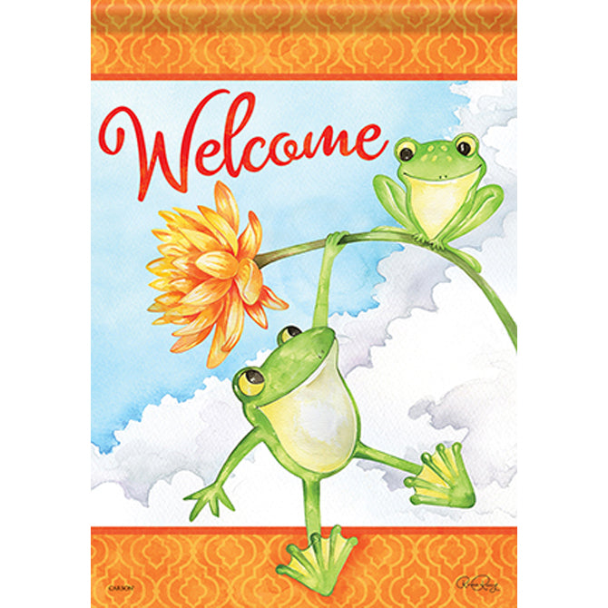 Frog Fun Durasoft Garden Flag - 12" x 18"